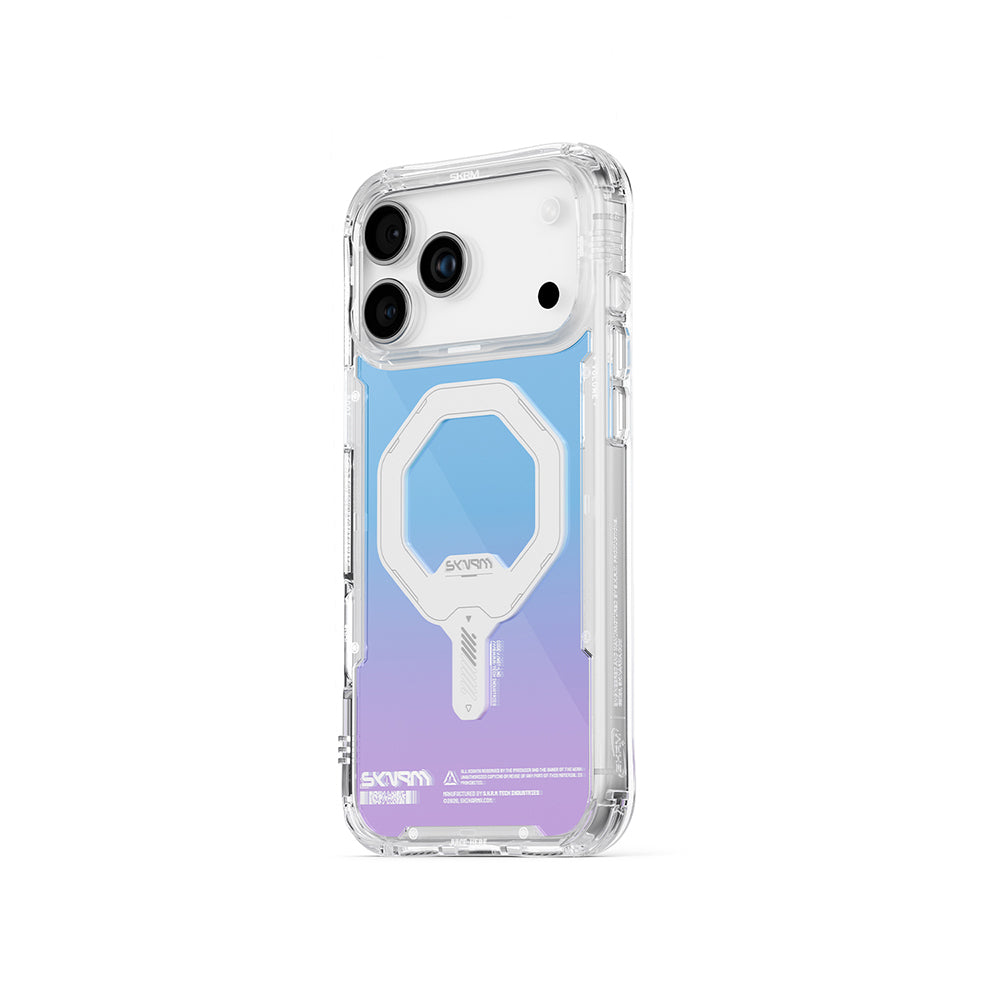 Skinarma iPhone 17 Pro M-Safe Şarj Özellikli IML Baskılı Holografik MYST Kılıf Skinarma iPhone 17 Pro M-Safe Şarj Özellikli IML Baskılı Holografik MYST Kılıf